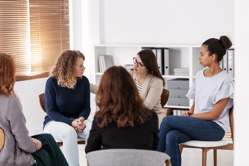 women in group therapy