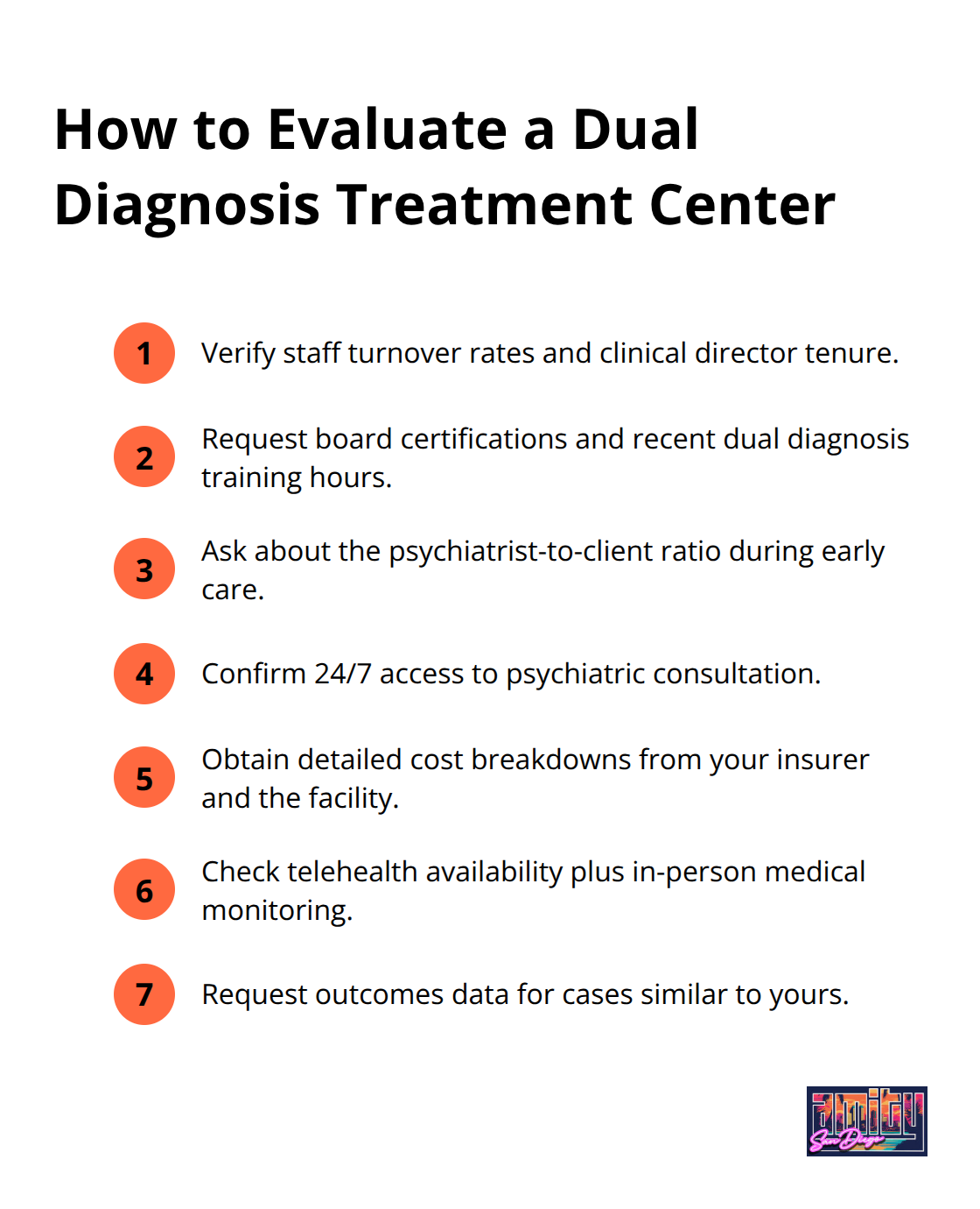 Compact checklist of steps to assess integrated treatment programs
