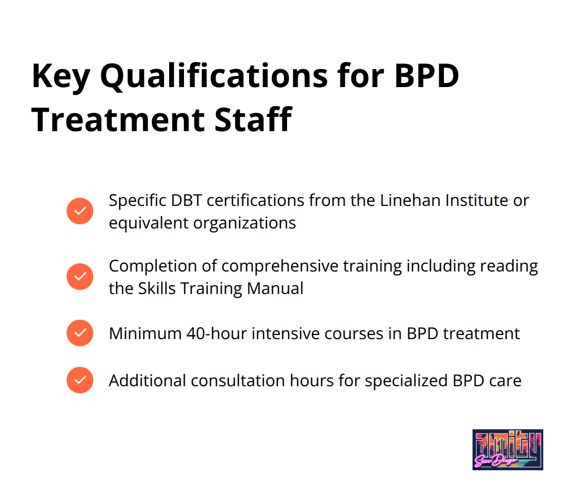 Checklist of essential qualifications for staff in BPD treatment programs - treatment programs for bpd